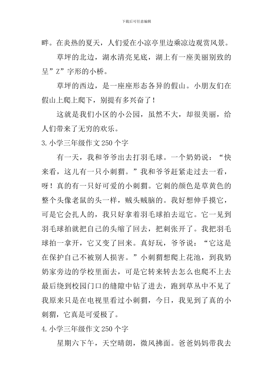 小学三年级作文250个字六篇_第2页