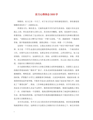 实习心得体会3000字 