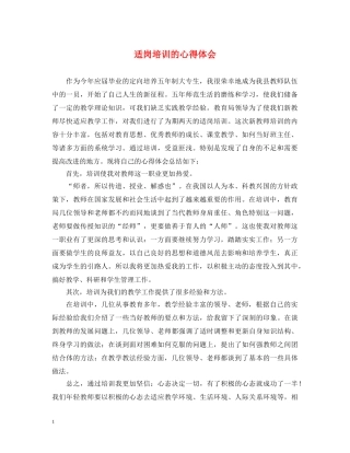 适岗培训的心得体会 