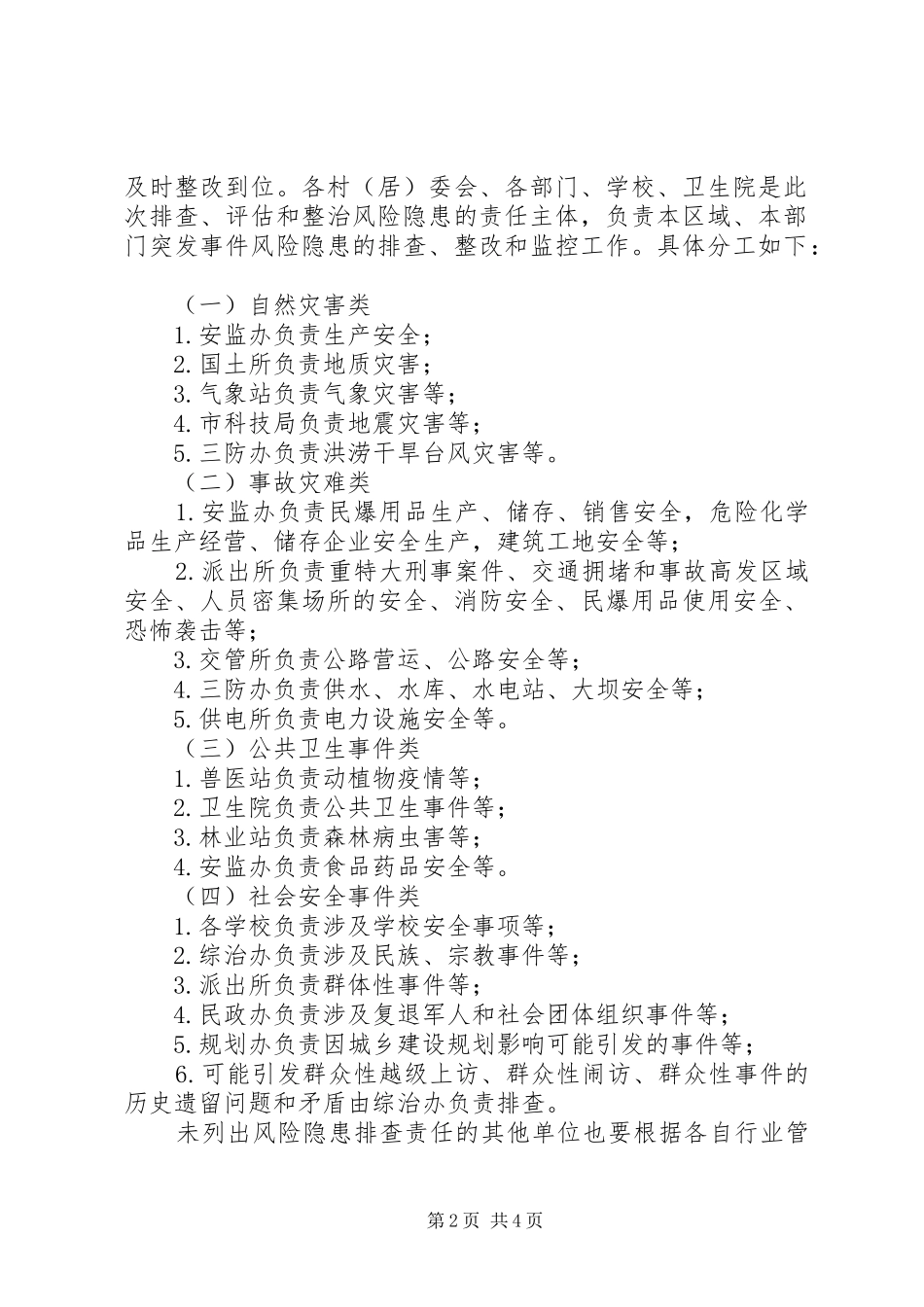 学校突发事件风险隐患排查和整改工作总结(第一阶段) _第2页