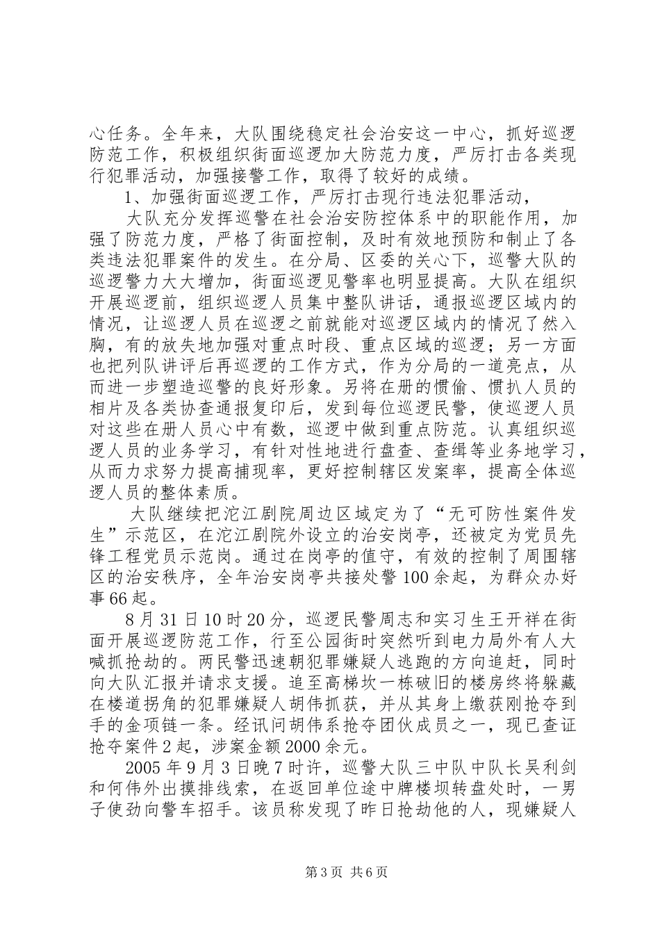 巡警大队年终工作总结 _第3页