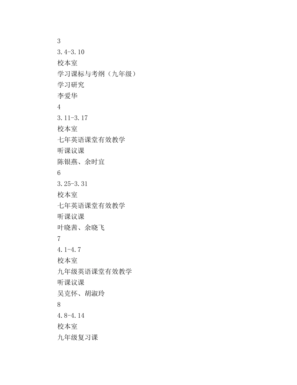 上半年英语教研组工作参考计划 _第2页