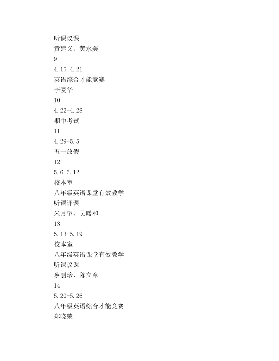 上半年英语教研组工作参考计划 _第3页