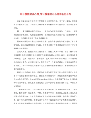 审计模拟实训心得_审计模拟实习心得体会怎么写 