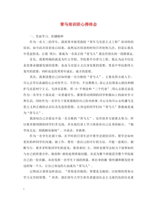 青马培训班心得体会 