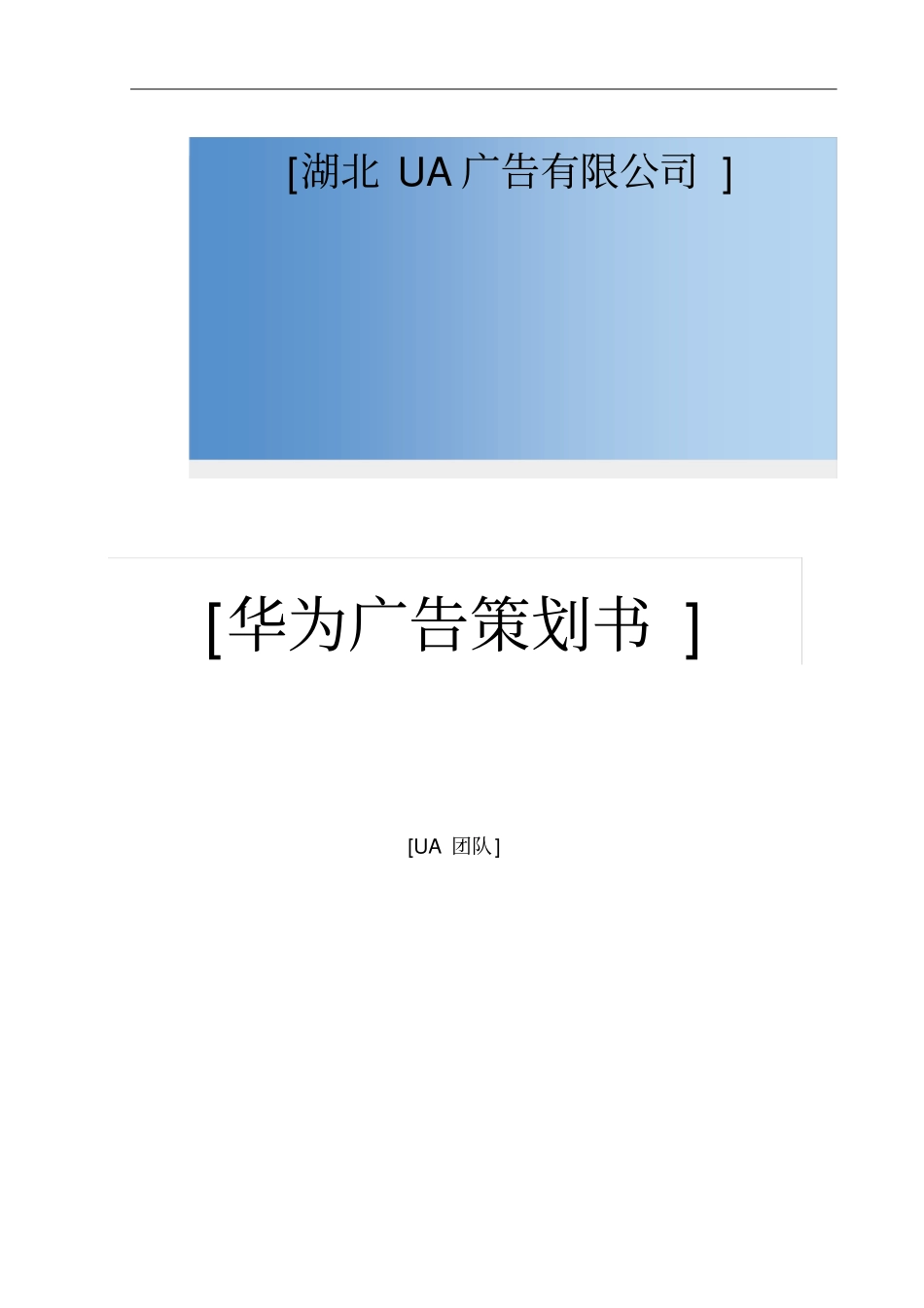 华为广告项目策划书_第1页