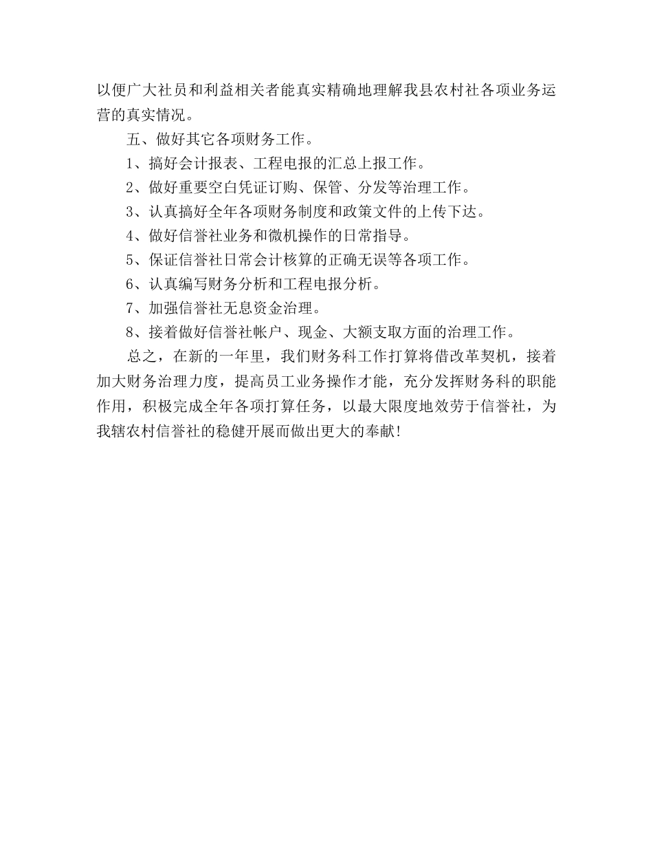 农村信用社财务工作参考计划范文 _第3页