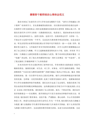 暑期骨干教师培训心得体会范文 (000001)