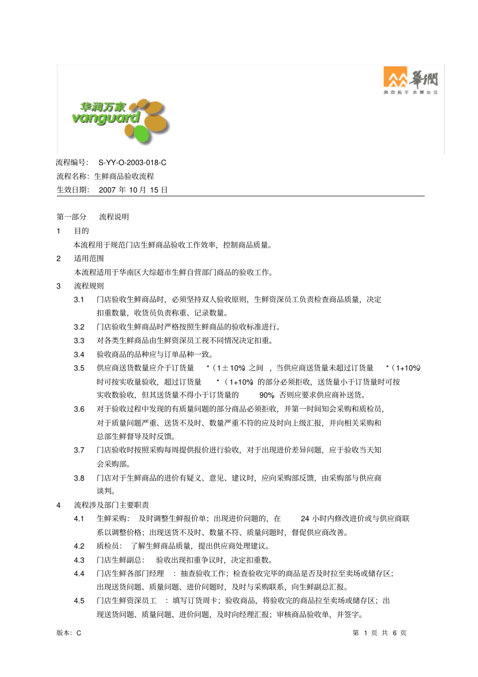 华润万家生鲜验收流程_第1页