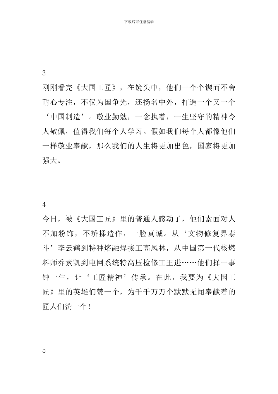 大国工匠2024年度人物颁奖典礼观后感简短7篇_第2页