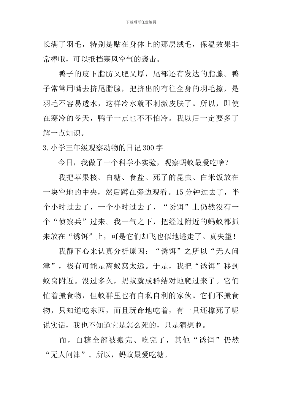 小学三年级观察动物的日记300字_第2页