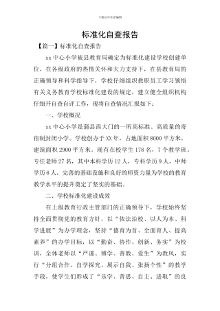 标准化自查报告