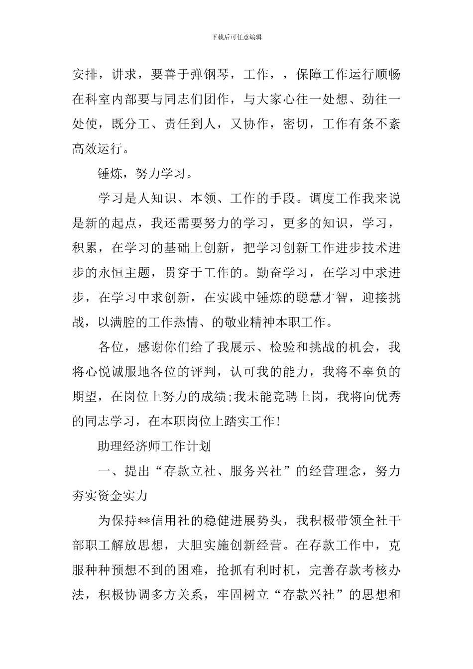 经济师工作计划怎么写_第3页