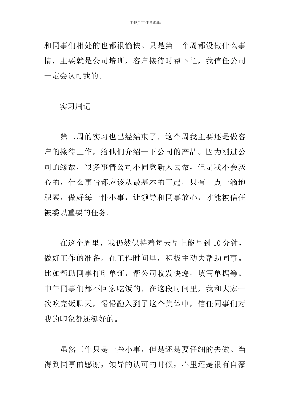 2024国际贸易专业实习周记范文_第2页