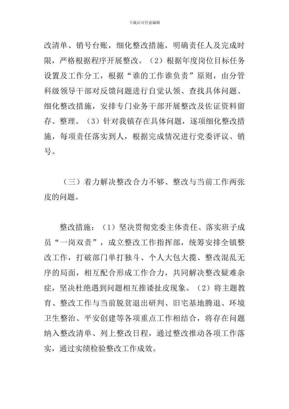 2024年专项整治巡视巡察整改存在问题工作方案_第3页