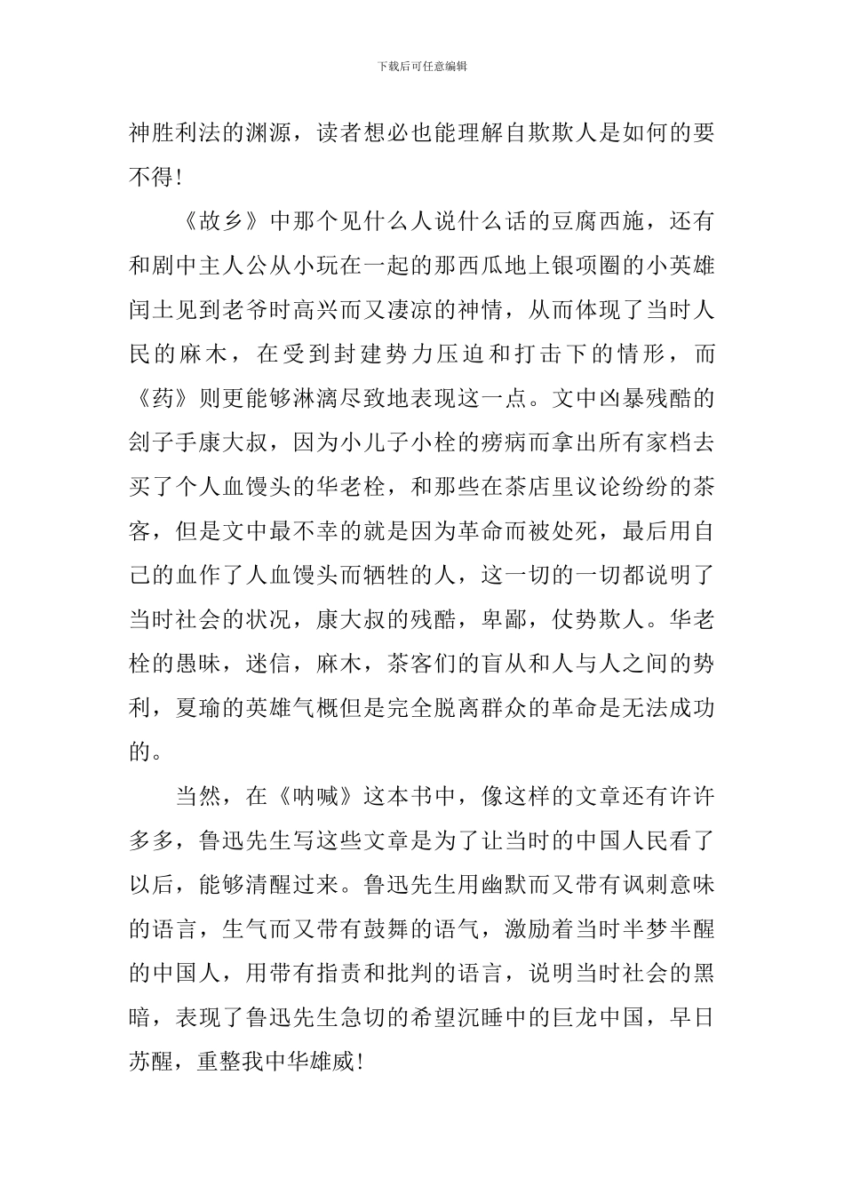 呐喊读书心得800字_第2页