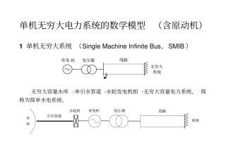 单机无穷大电力系统的数学模型含原动机