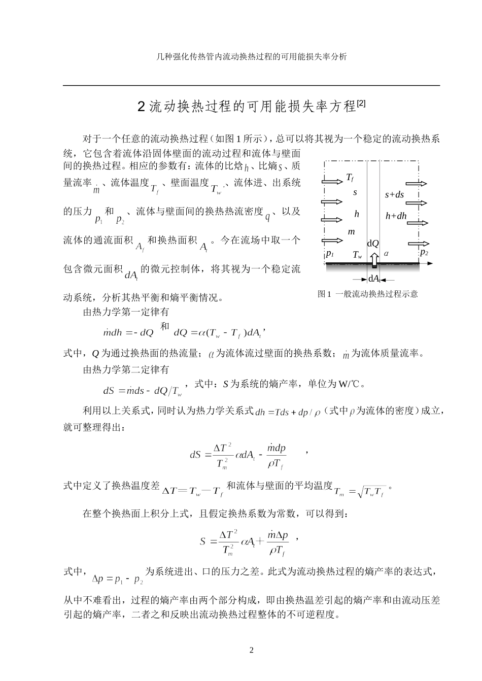 螺纹槽管类强化传热管流动与换热过程的可用能损失率分析_第2页