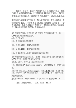 化学试剂级别
