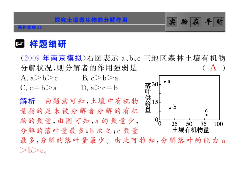 系列实验35 探究土壤微生物的分解作用_第1页