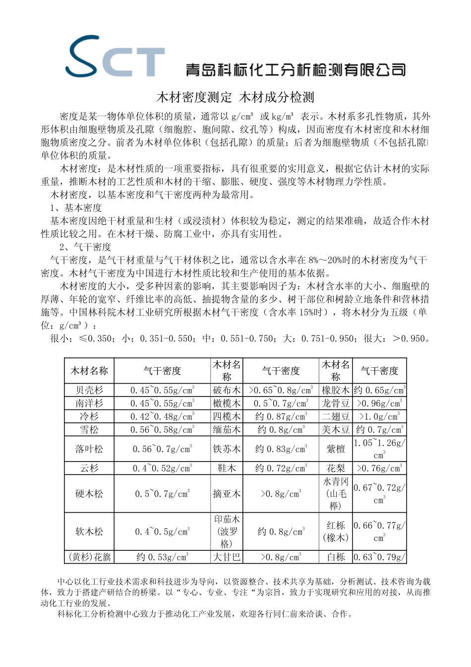木材密度测定 木材成分检测_第1页