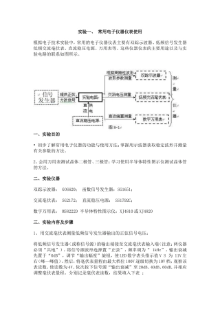 实验一 常用仪器的使用(示波器、万用表)