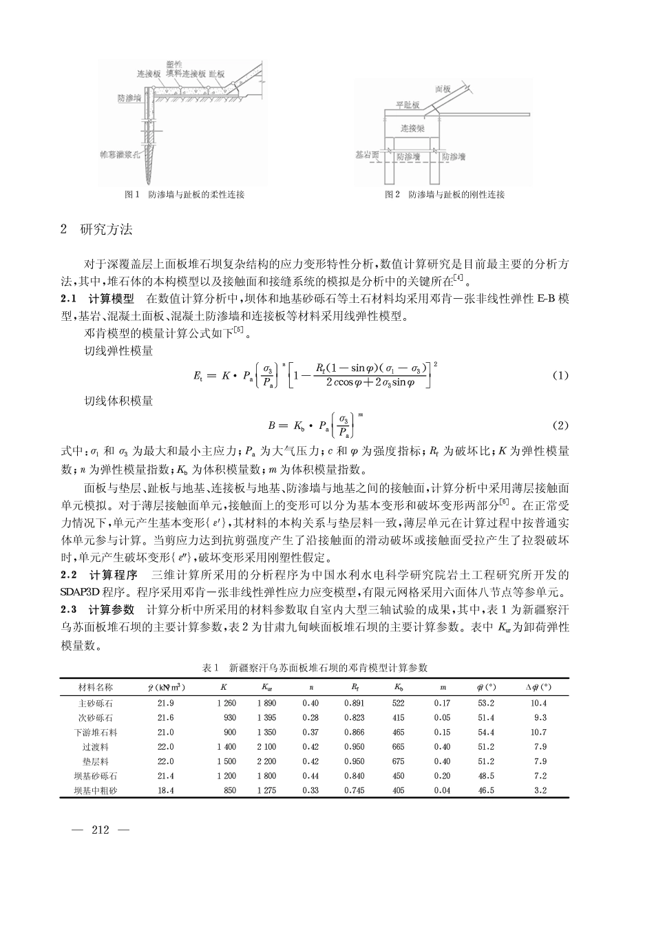 深覆盖层上面板堆石坝的防渗结构形式及其应力变形特性_第2页