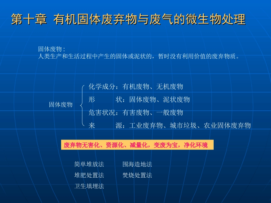 固体废物：人类生产和生活过程中产生的固体或泥状的,暂时没有利用价..._第1页