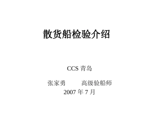 散货船检验介绍