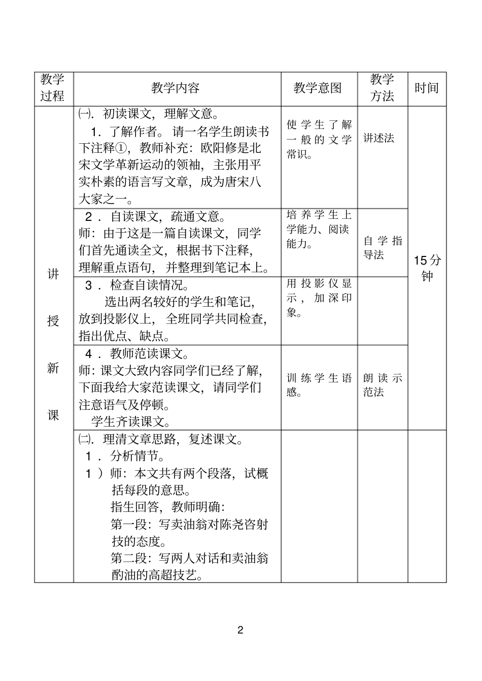 卖油翁教学设计杨金华_第2页