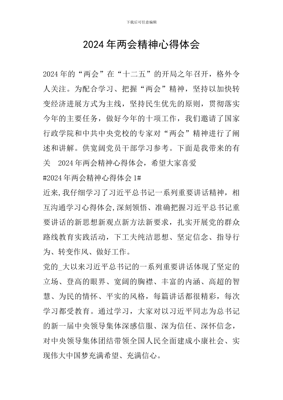 2024年两会精神心得体会_第1页