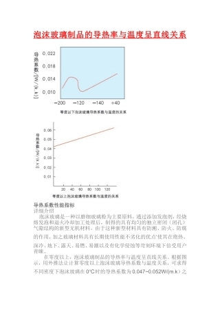 泡沫玻璃制品的导热率与温度关系