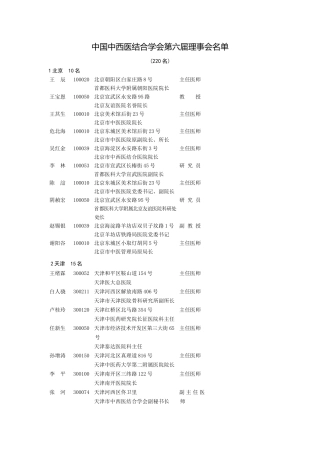 中国中西医结合学会第六届理事会名单
