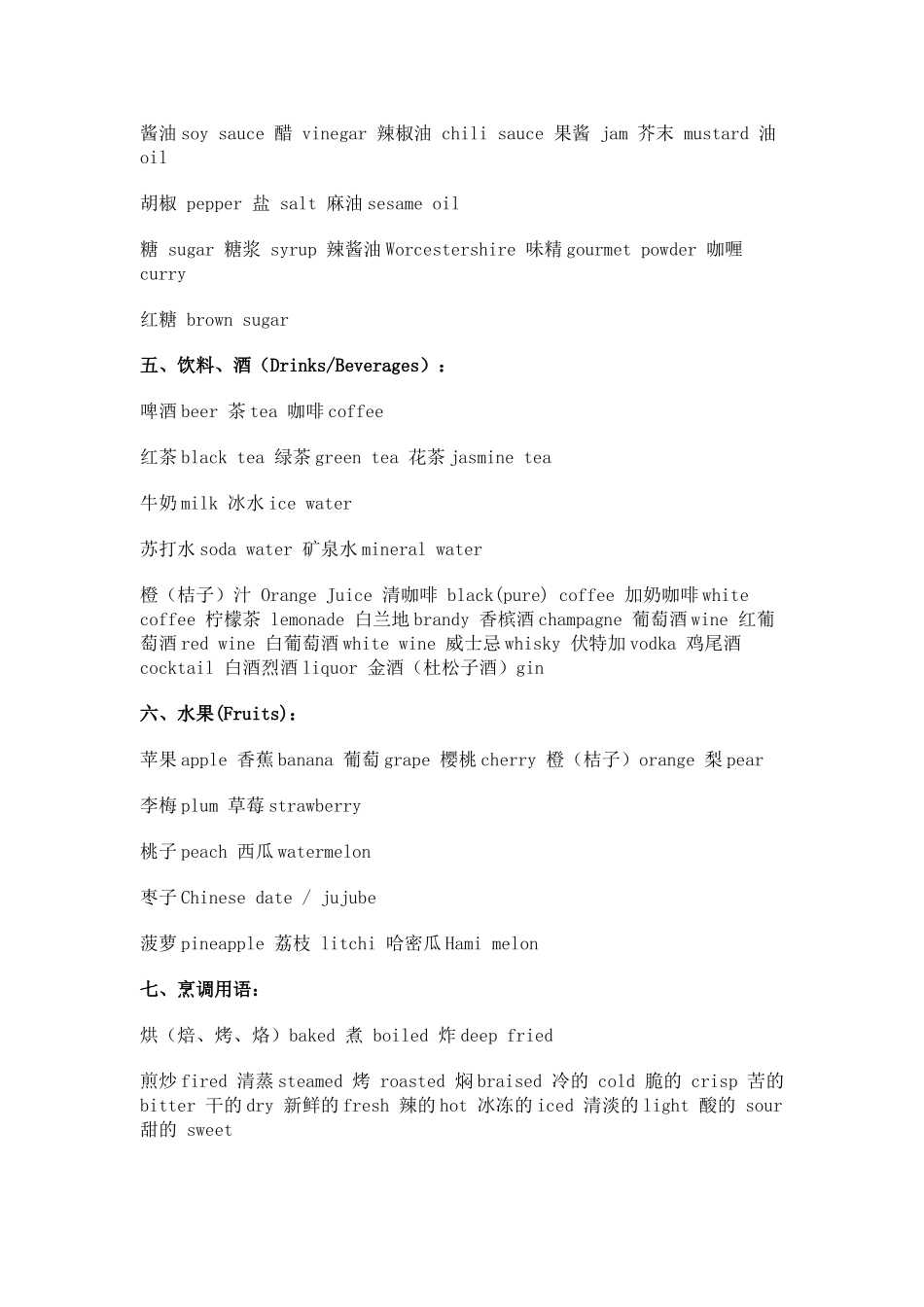 餐厅常用词汇_第2页