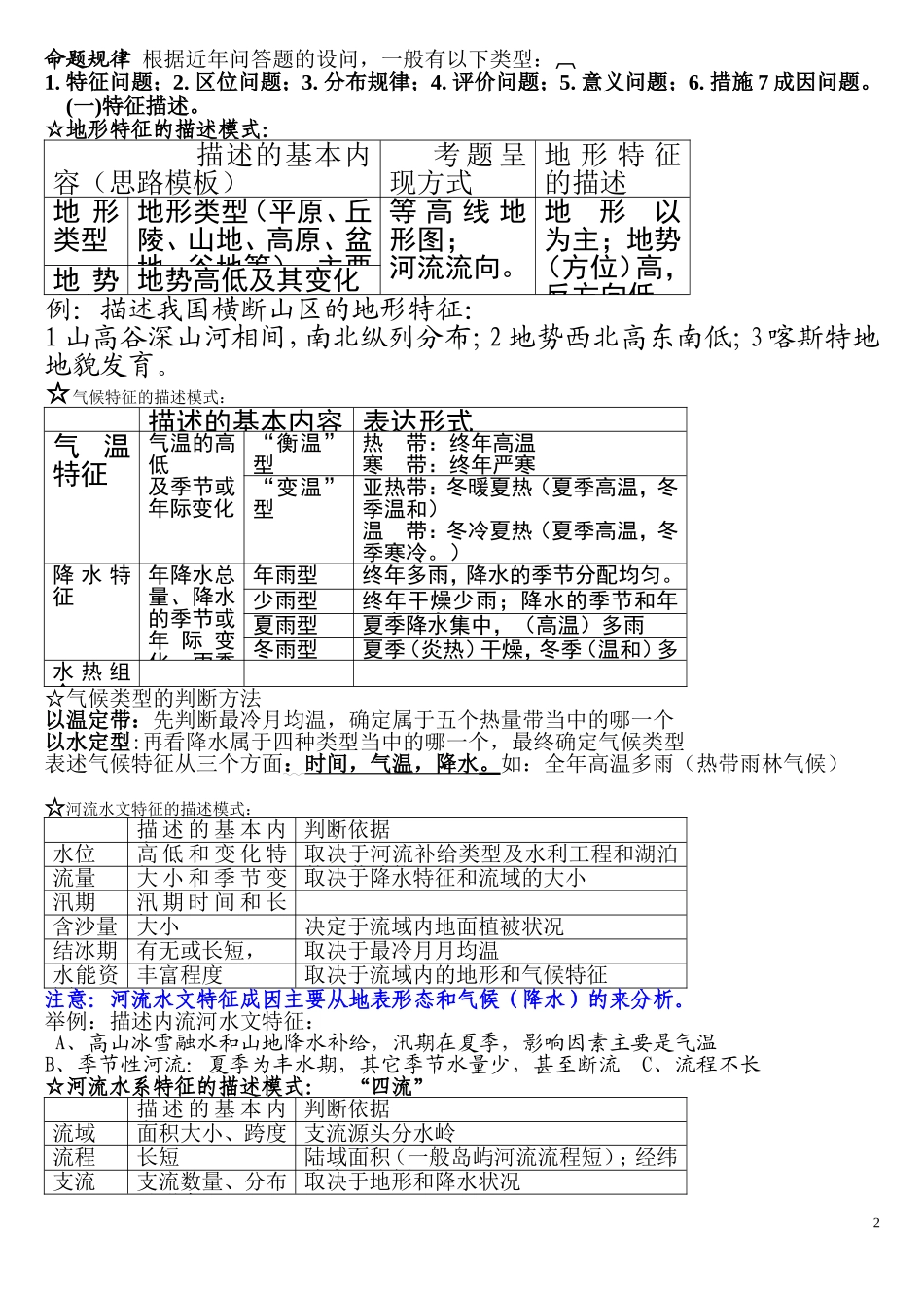 高三地理答题模板_第2页