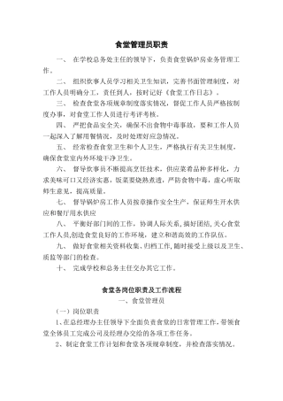食堂管理员职责