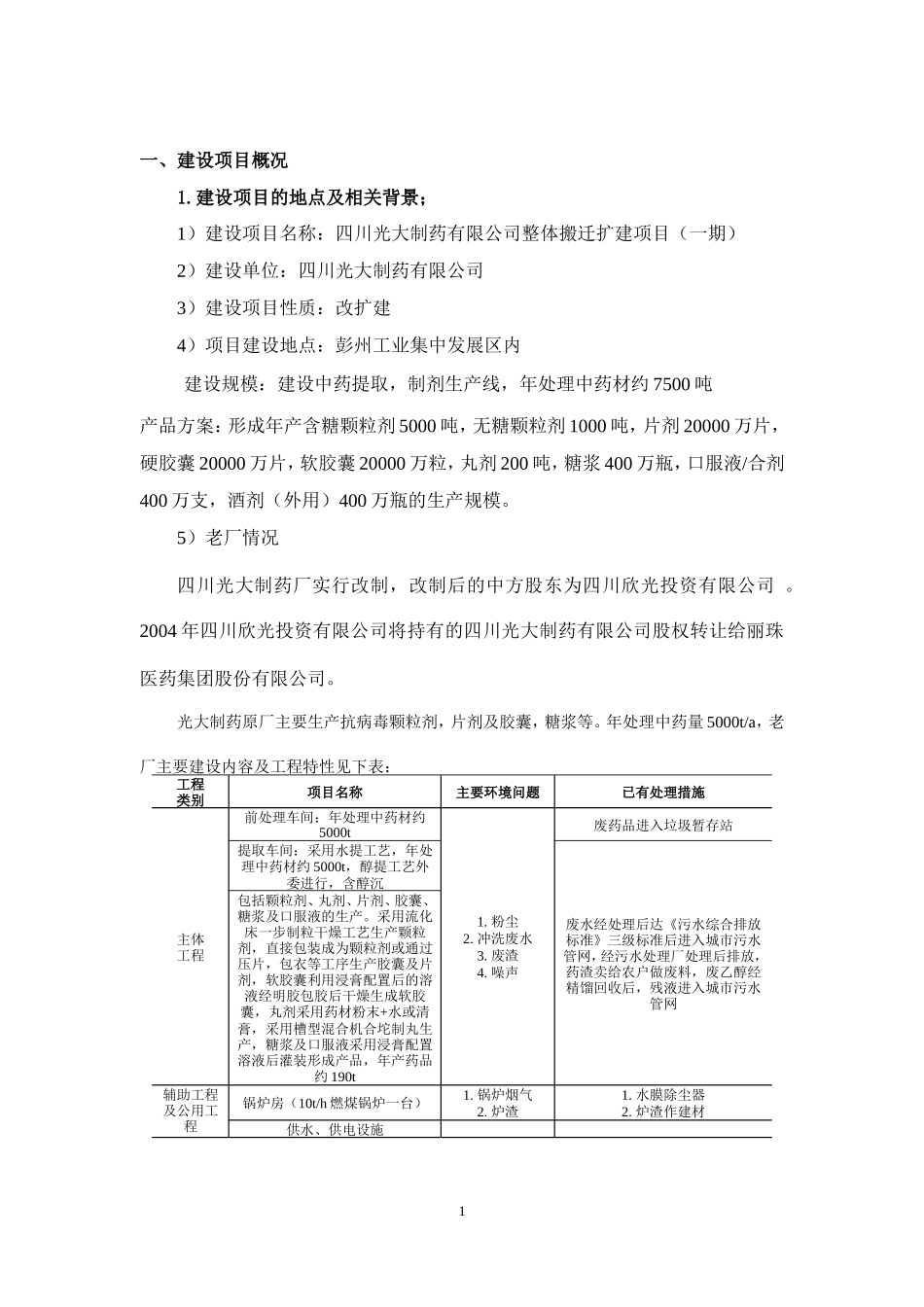 四川光大制药有限公司整体搬迁扩建项目(一期)_第2页