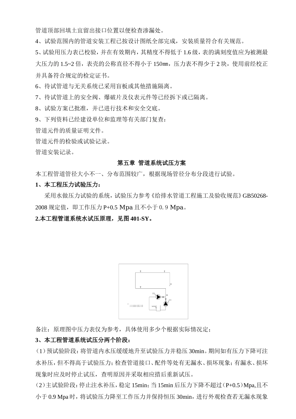 给排水管道试压方案_第2页
