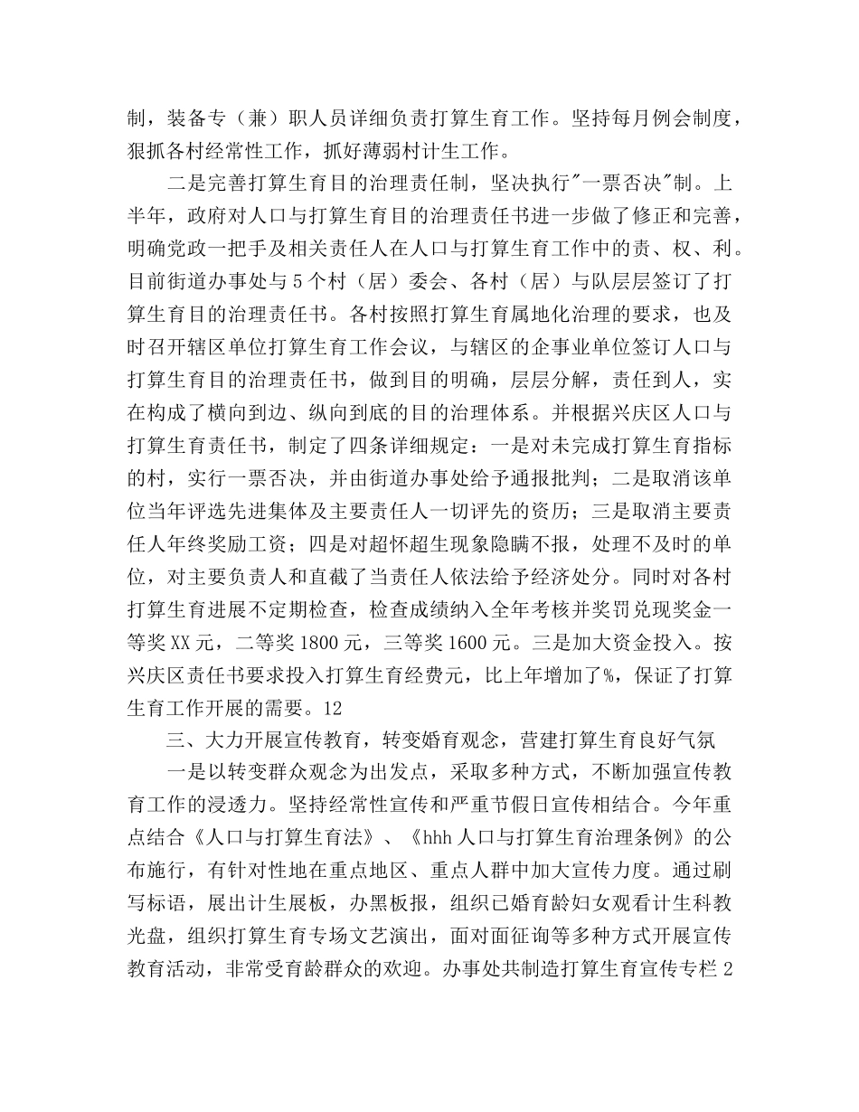 街道办事处参考计划生育总结 _第2页