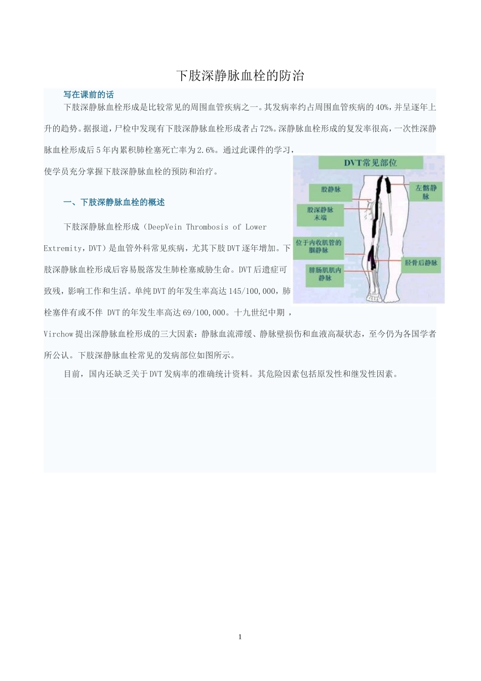 下肢深静脉血栓的防治_第1页