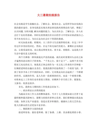 大三暑期实践报告 
