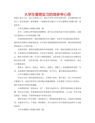 大学生暑期实习的微参考心得 