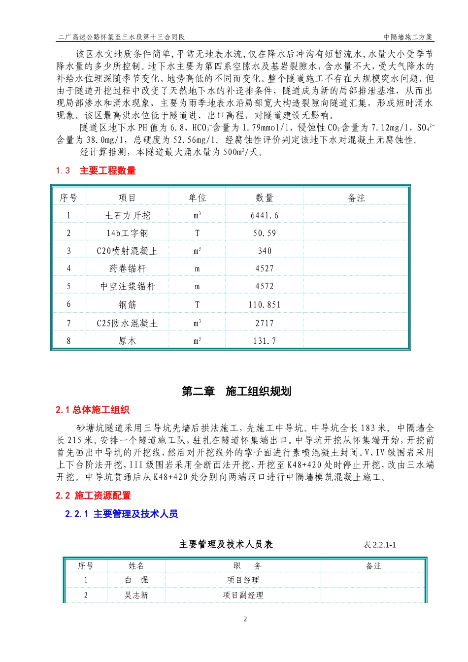 隧道中隔墙的施工方案]_第2页