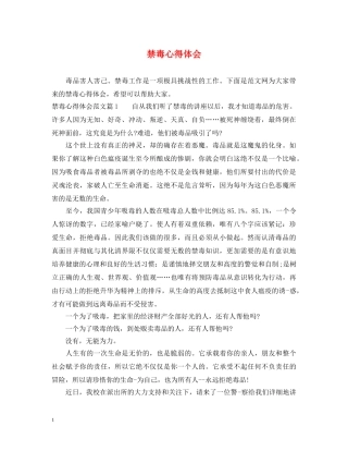 禁毒心得体会 