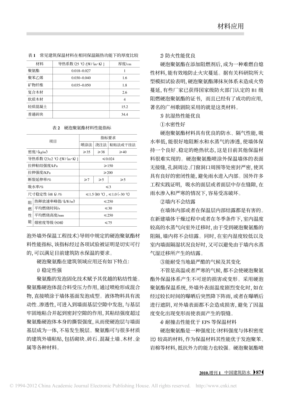 喷涂硬泡聚氨酯防水保温材料在墙体工程中的应用技术_第2页