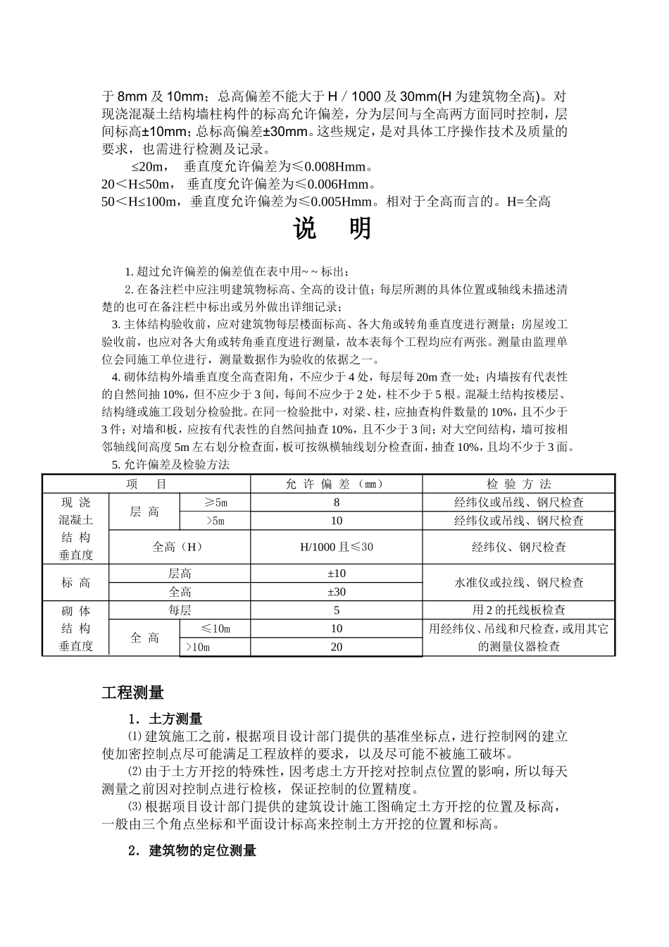 建筑物垂直度的规定及要求_第2页