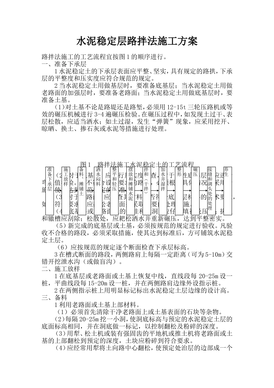 水泥稳定层路拌法施工方案_第1页