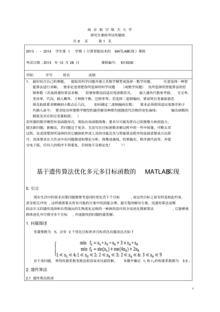 南京航空航天大学matlab智能算法大作业资料