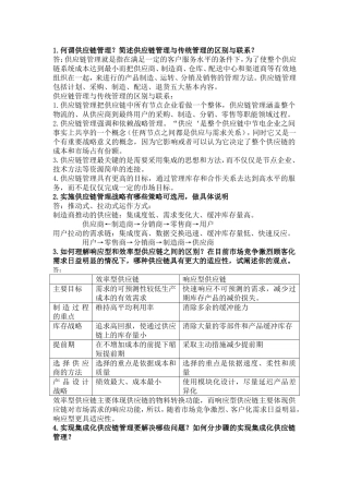 供应链管理作业