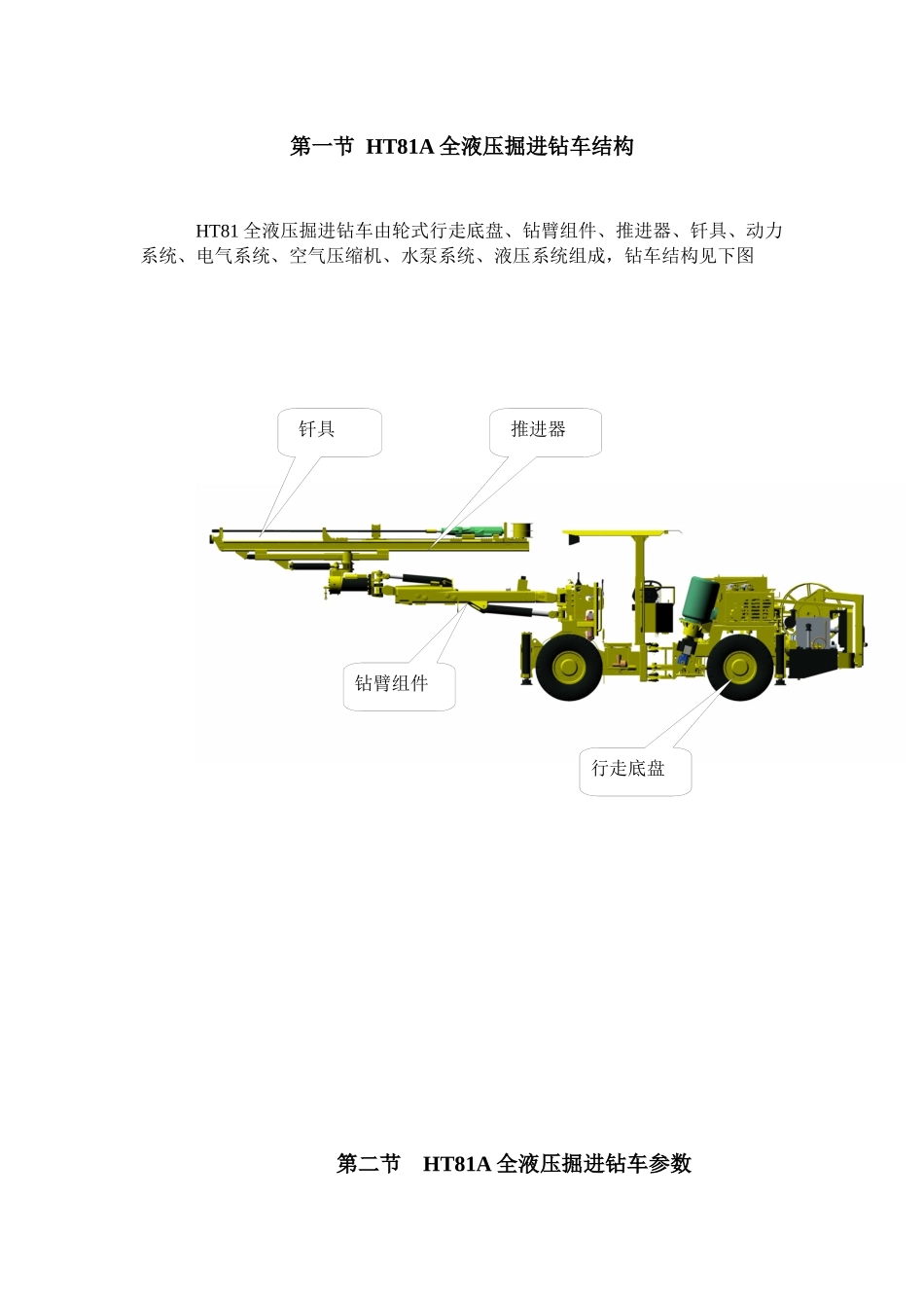 液压凿岩台车HT81结构参数_第1页